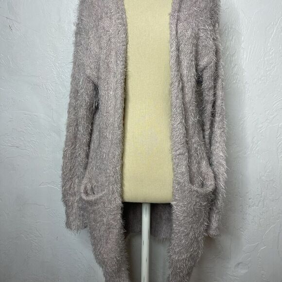 Kayla’s Armoire Boutique Purple Fuzzy Soft Long Cardigan S/M - Picture 3 of 10
